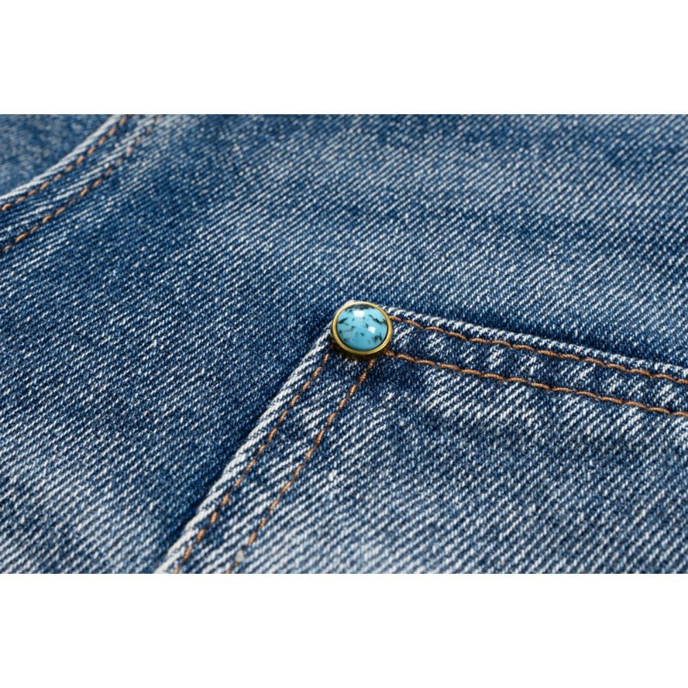Turquoise Cargo Jeans - Thrashink