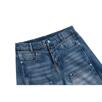 Turquoise Cargo Jeans - Thrashink