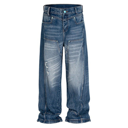 Turquoise Cargo Jeans - Thrashink