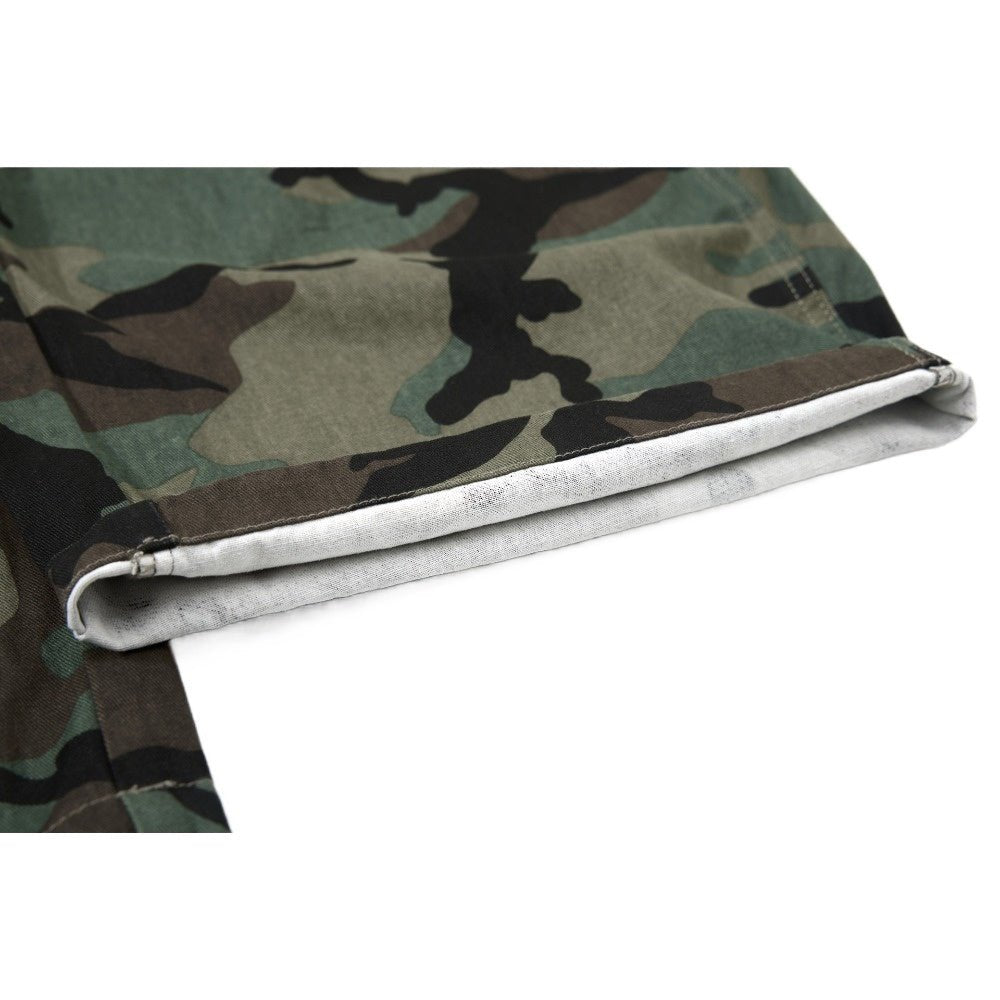 Turquoise Green Button Camouflage Cargo Pants - Thrashink