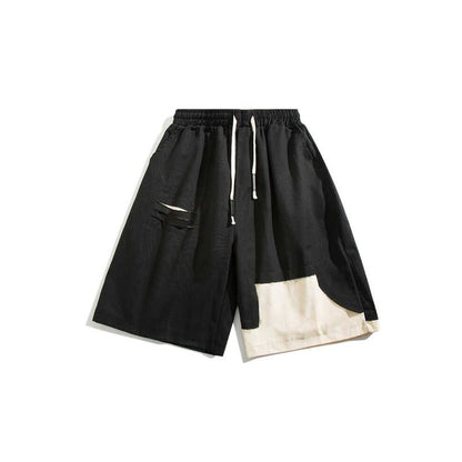 Two - color Patchwork Cargo Shorts - Thrashink