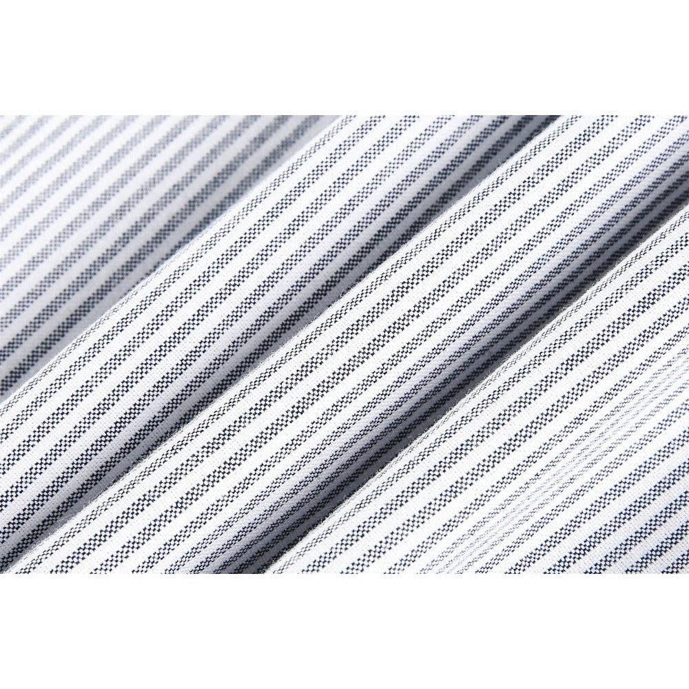 V - Neck Knit Vest Layered Striped Shirt - Thrashink