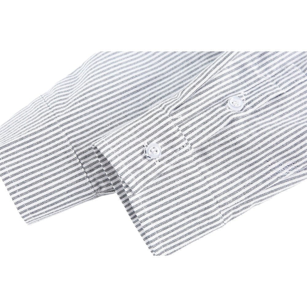 V - Neck Knit Vest Layered Striped Shirt - Thrashink