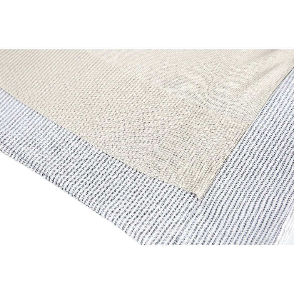 V - Neck Knit Vest Layered Striped Shirt - Thrashink