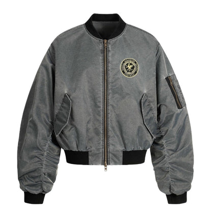 Vintage Badge Bomber Jacket - Thrashink