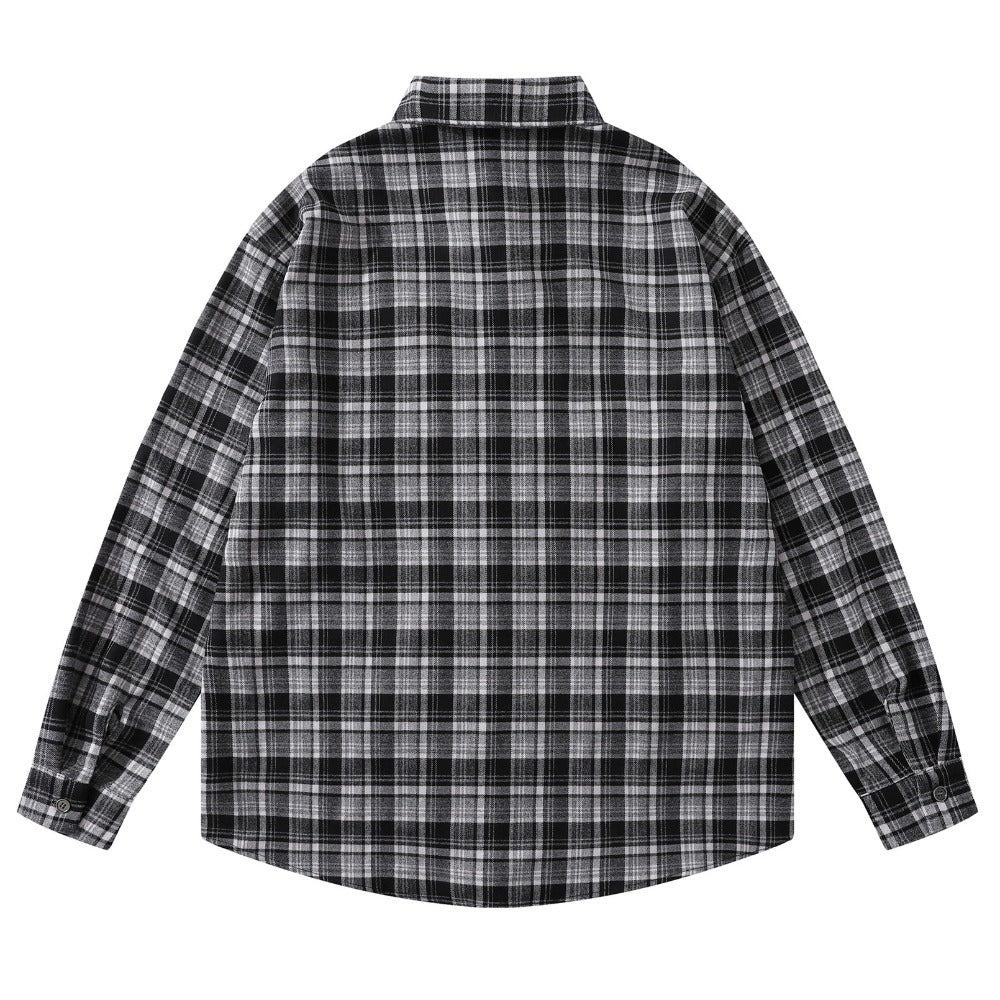 Vintage Cross Pearl Studded Plaid Shirt - Thrashink