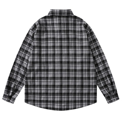 Vintage Cross Pearl Studded Plaid Shirt - Thrashink