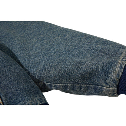 Vintage Denim Faux Fur Hooded Padded Jacket - Thrashink