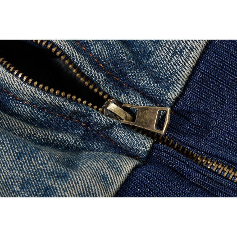 Vintage Denim Faux Fur Hooded Padded Jacket - Thrashink