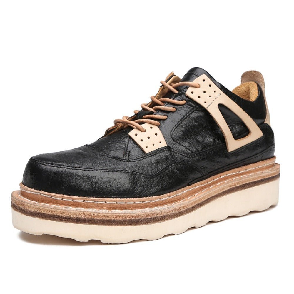 Vintage Distressed Cowhide Casual Sneakers - Thrashink