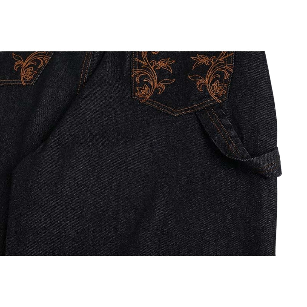 Vintage Embroidery Wide - Leg Jeans - Thrashink