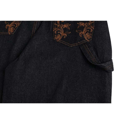 Vintage Embroidery Wide - Leg Jeans - Thrashink