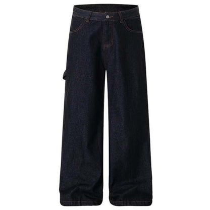 Vintage Embroidery Wide - Leg Jeans - Thrashink