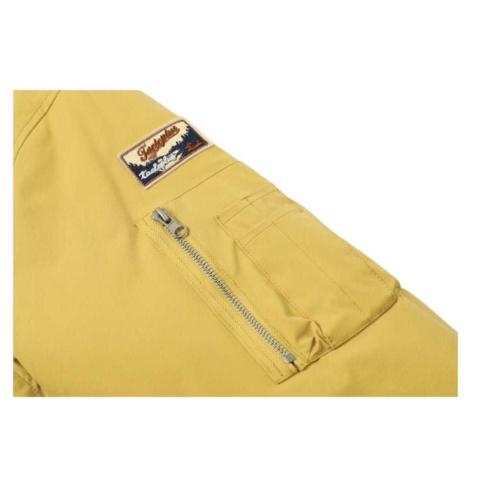 Vintage Fur - Collar Patch Cotton Bomber Jacket - Thrashink