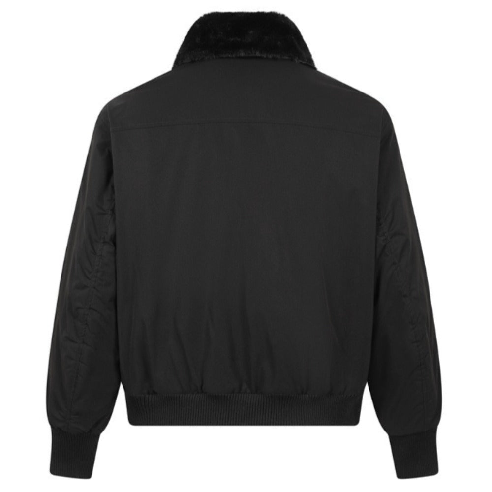 Vintage Fur - Collar Patch Cotton Bomber Jacket - Thrashink