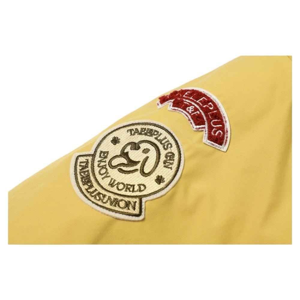 Vintage Fur - Collar Patch Cotton Bomber Jacket - Thrashink