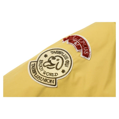 Vintage Fur - Collar Patch Cotton Bomber Jacket - Thrashink