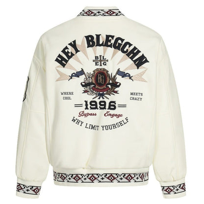 Vintage Heavy Embroidered Varsity Jacket - Thrashink