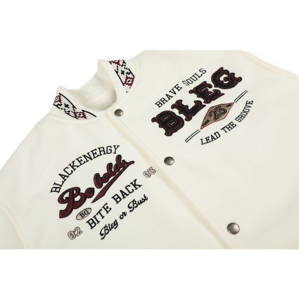 Vintage Heavy Embroidered Varsity Jacket - Thrashink