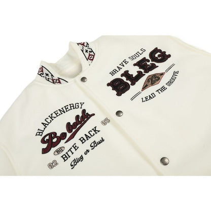 Vintage Heavy Embroidered Varsity Jacket - Thrashink