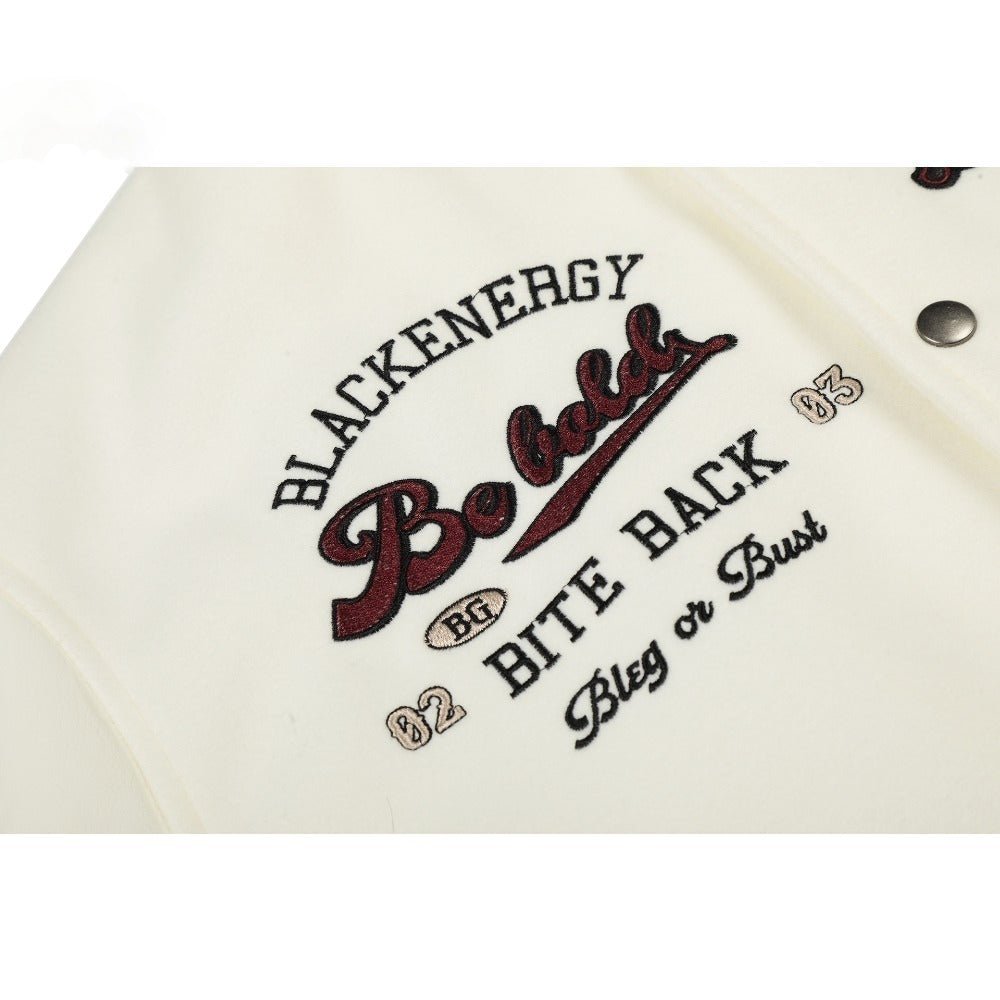 Vintage Heavy Embroidered Varsity Jacket - Thrashink