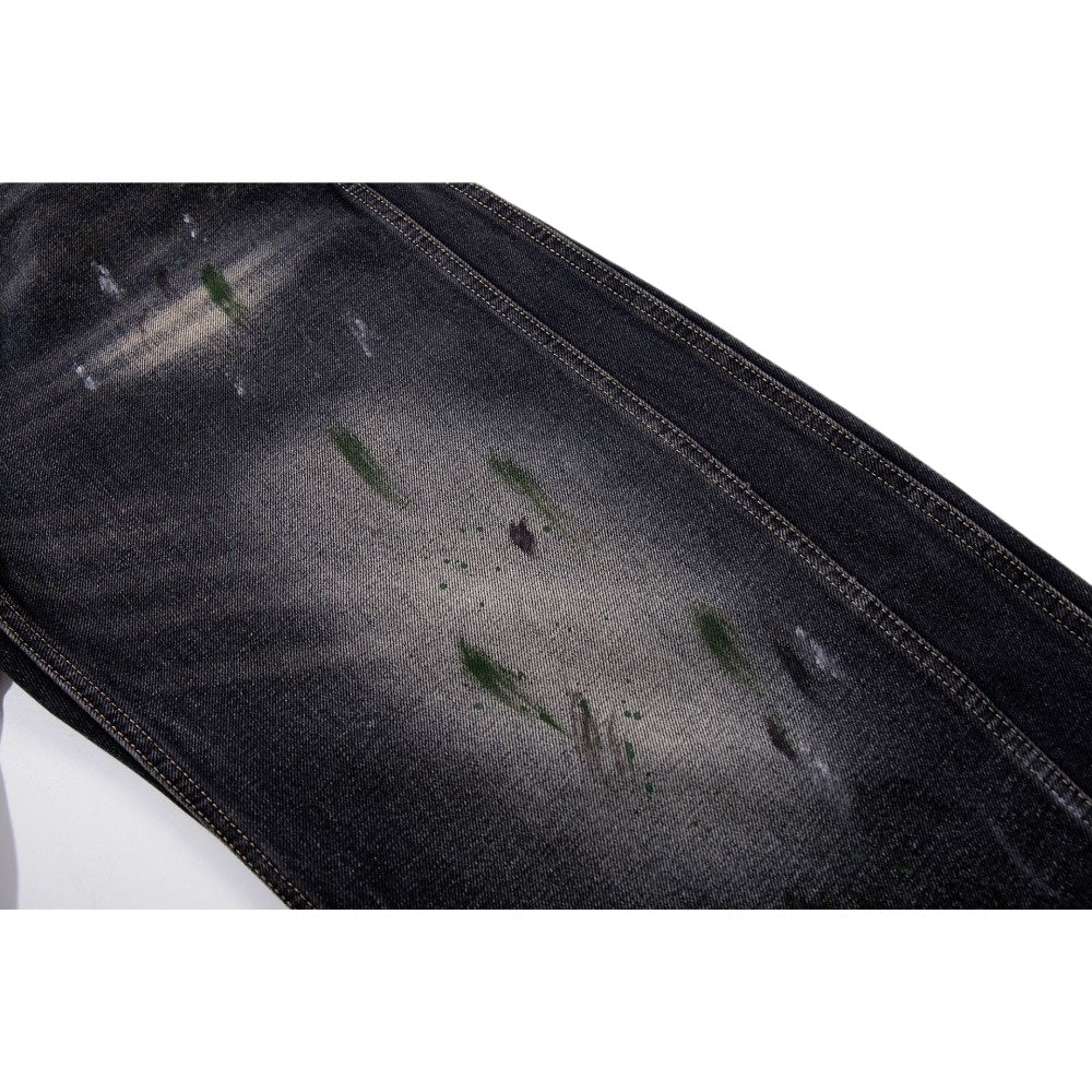 Vintage Splash Paint Wide - Leg Jeans - Thrashink