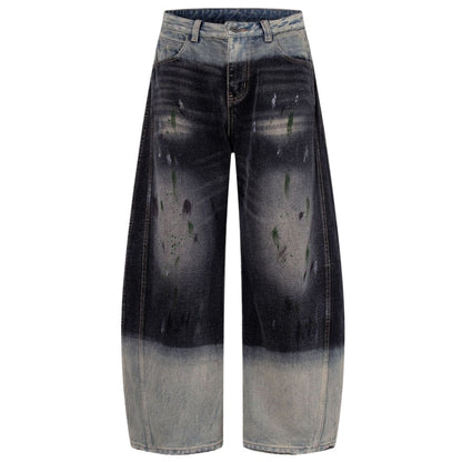 Vintage Splash Paint Wide - Leg Jeans - Thrashink