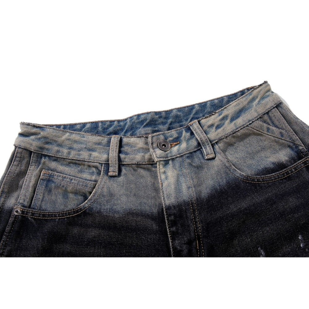 Vintage Splash Paint Wide - Leg Jeans - Thrashink