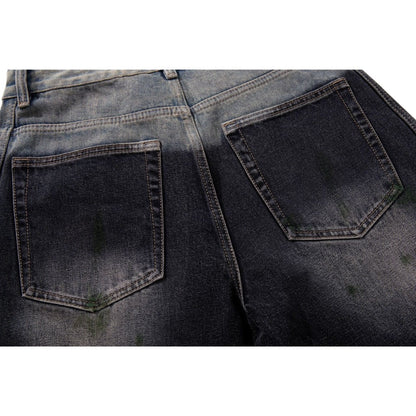 Vintage Splash Paint Wide - Leg Jeans - Thrashink