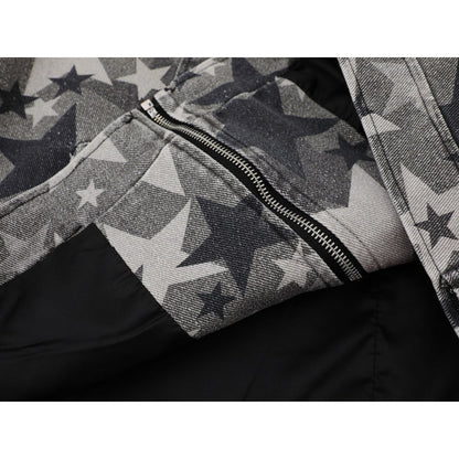 Vintage Star Printed Denim Jacket - Thrashink