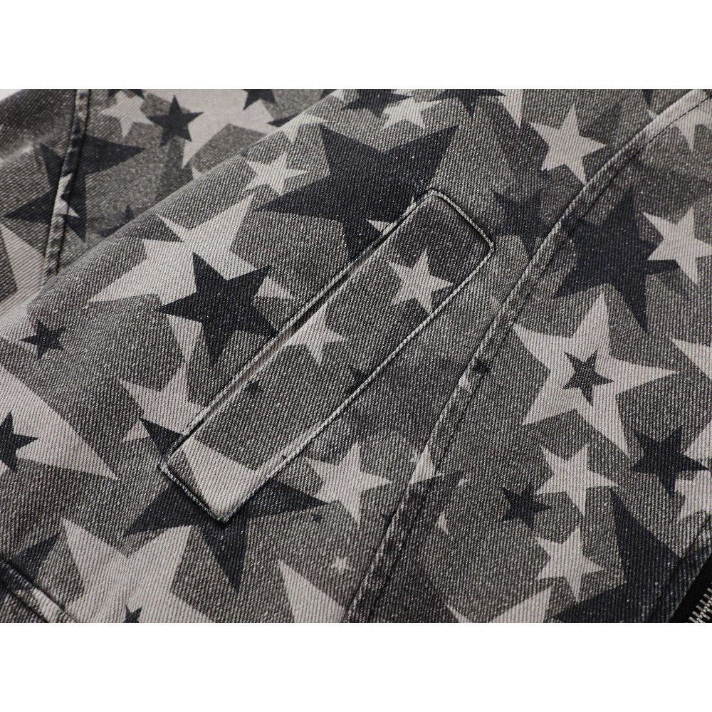 Vintage Star Printed Denim Jacket - Thrashink