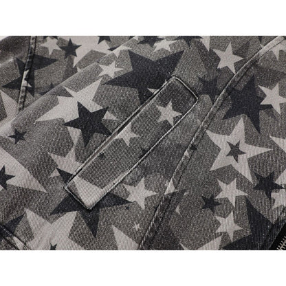 Vintage Star Printed Denim Jacket - Thrashink