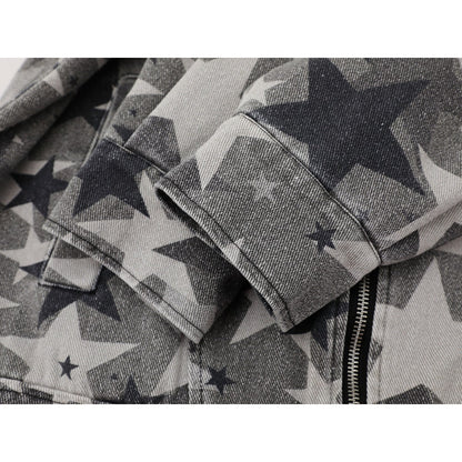 Vintage Star Printed Denim Jacket - Thrashink