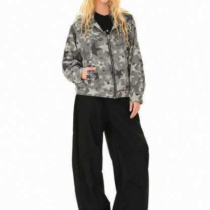 Vintage Star Printed Denim Jacket - Thrashink