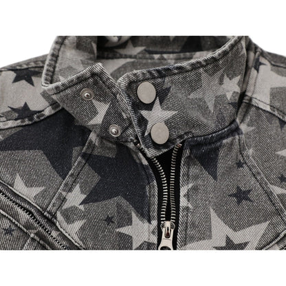 Vintage Star Printed Denim Jacket - Thrashink