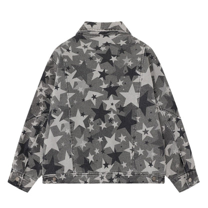 Vintage Star Printed Denim Jacket - Thrashink