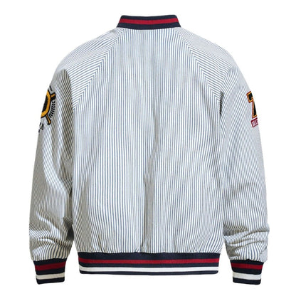 Vintage Striped Tigers Varsity Jacket - Thrashink