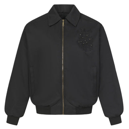 Vintage Studded Embroidered 08 Bomber Jacket - Thrashink