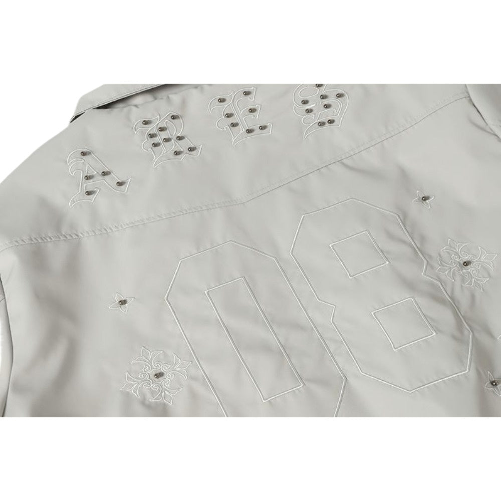 Vintage Studded Embroidered 08 Bomber Jacket - Thrashink