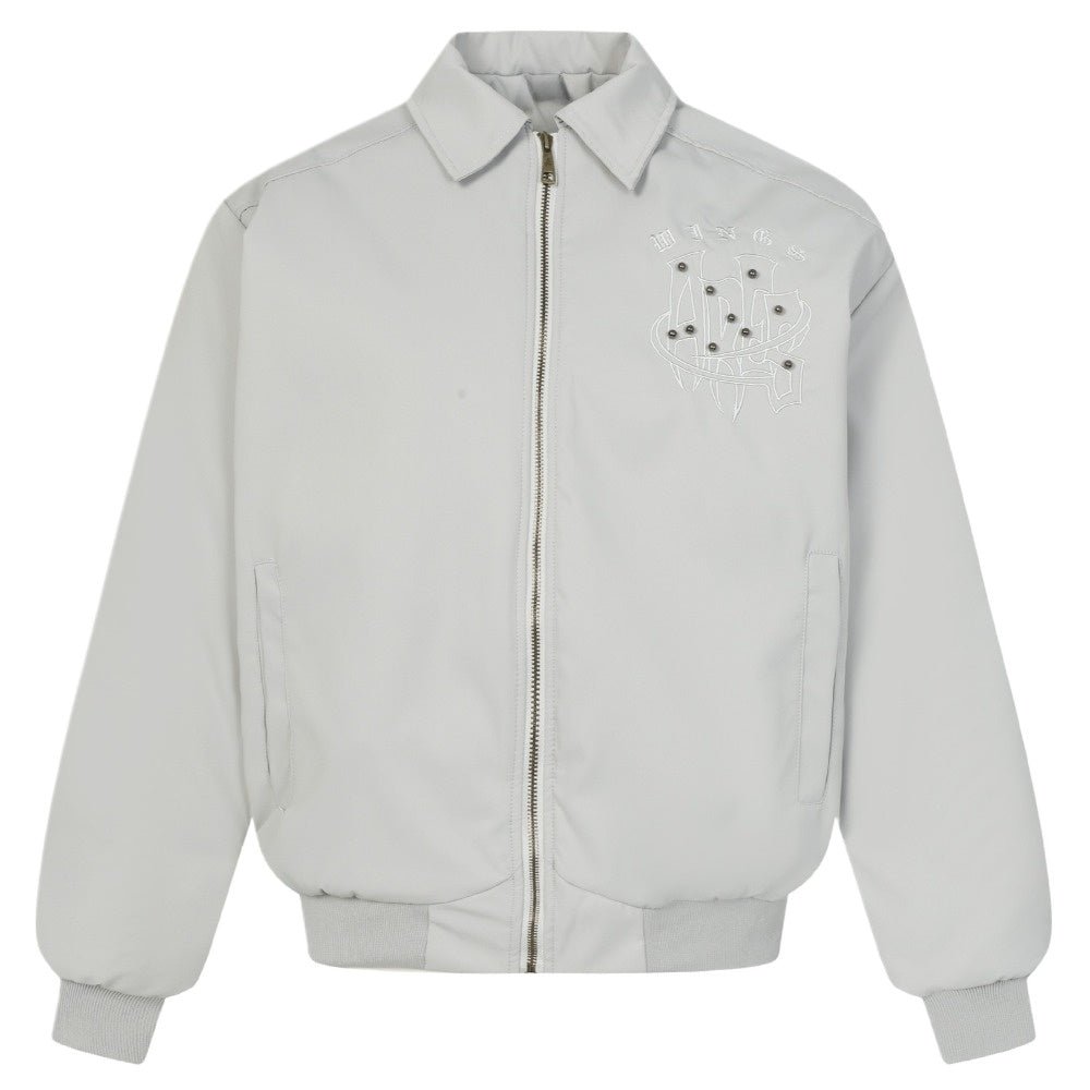 Vintage Studded Embroidered 08 Bomber Jacket - Thrashink