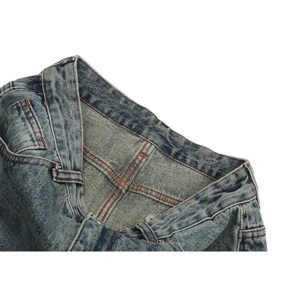 Vintage Wash Ruched Bell - Bottom Jeans - Thrashink