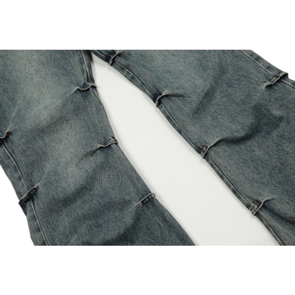 Vintage Wash Ruched Bell - Bottom Jeans - Thrashink