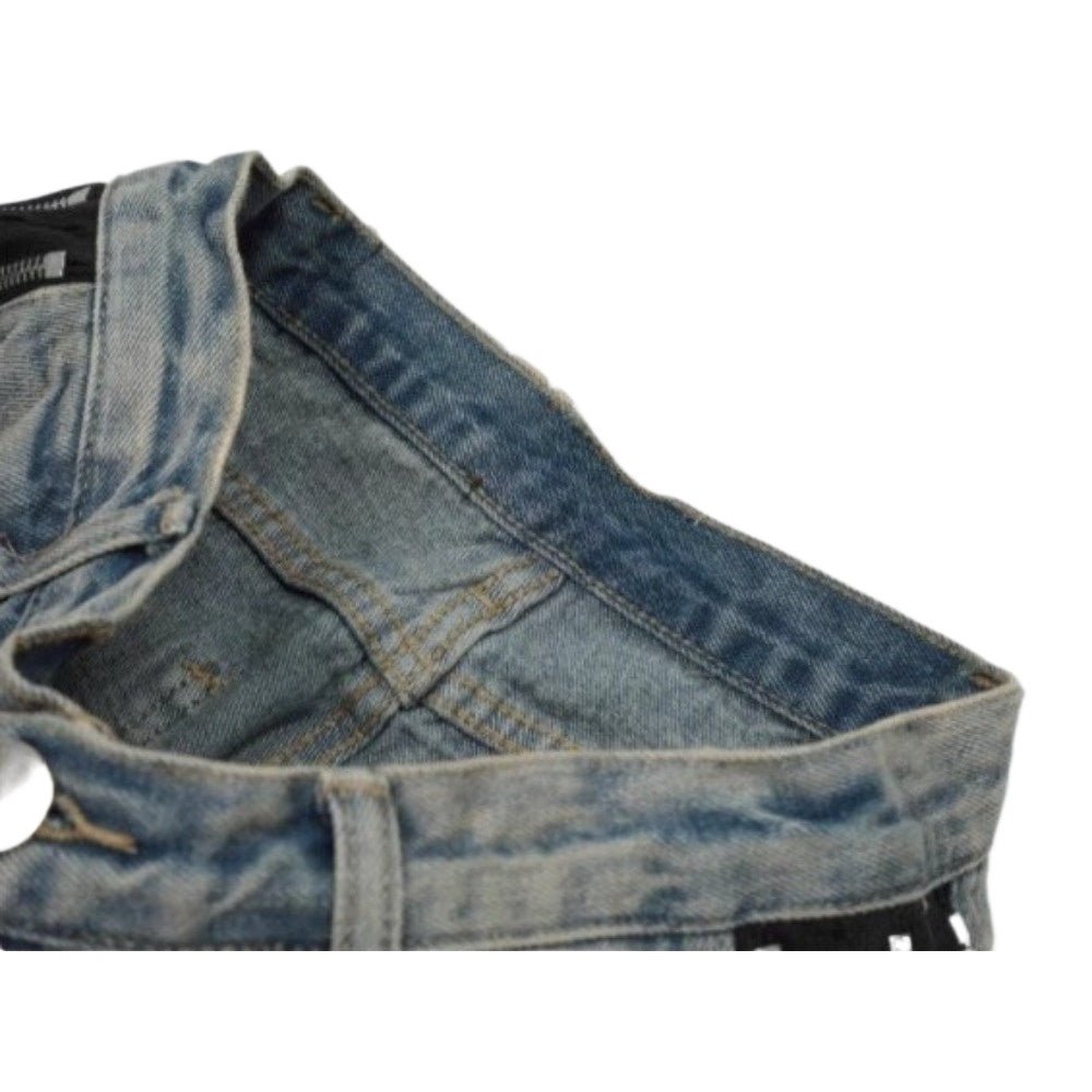 Vintage Wash Side - Zip Wide - Leg Jeans - Thrashink