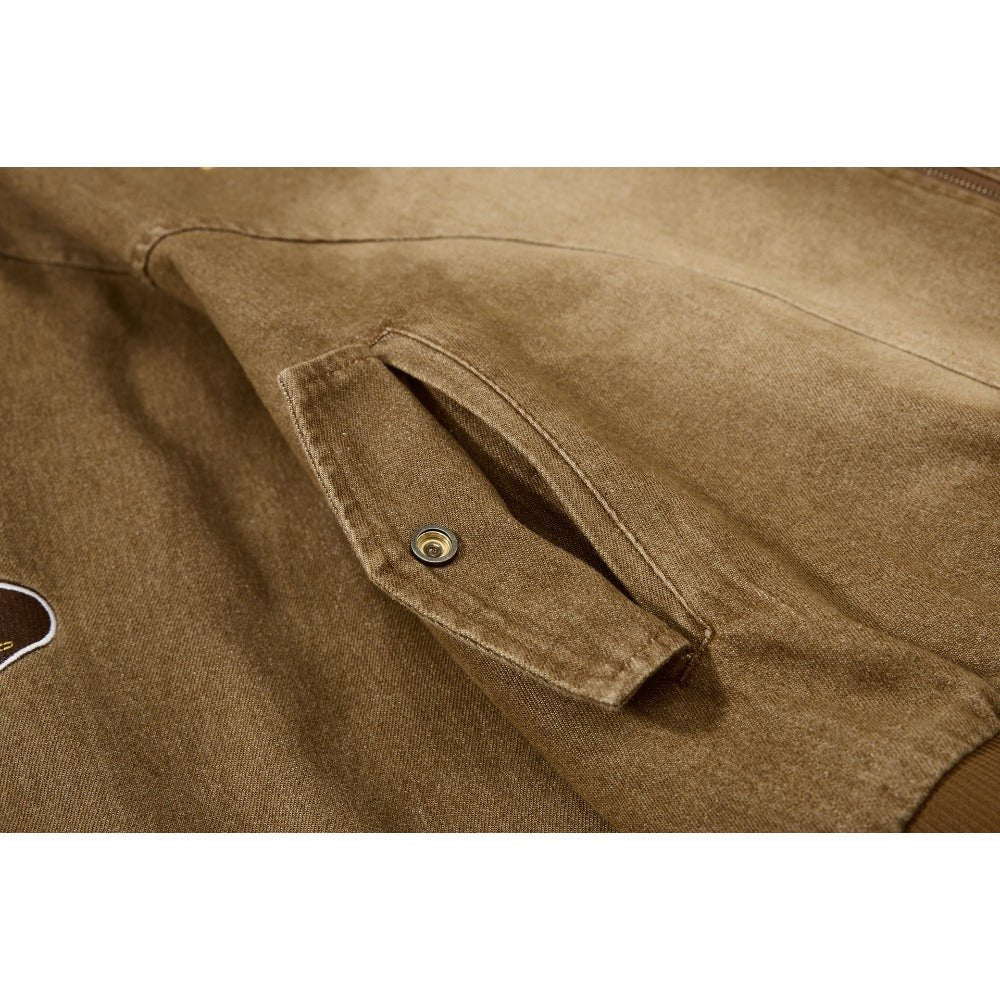 Vintage Washed Embroidered Jacket - Thrashink