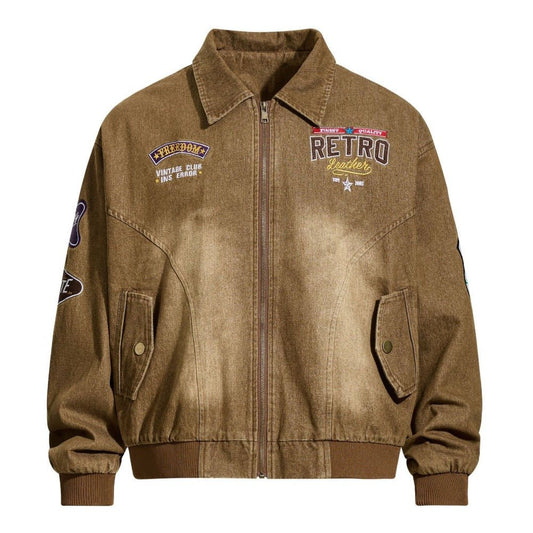 Vintage Washed Embroidered Jacket - Thrashink