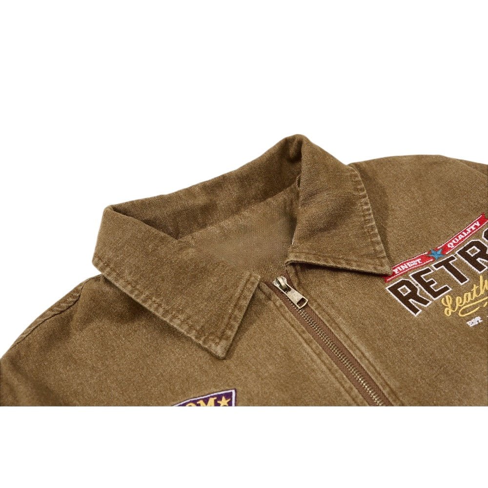 Vintage Washed Embroidered Jacket - Thrashink