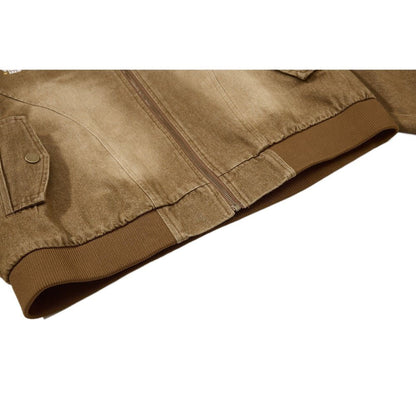 Vintage Washed Embroidered Jacket - Thrashink