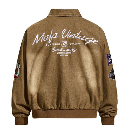 Vintage Washed Embroidered Jacket - Thrashink