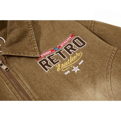 Vintage Washed Embroidered Jacket - Thrashink