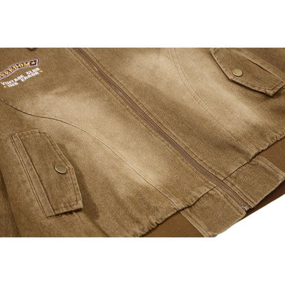 Vintage Washed Embroidered Jacket - Thrashink